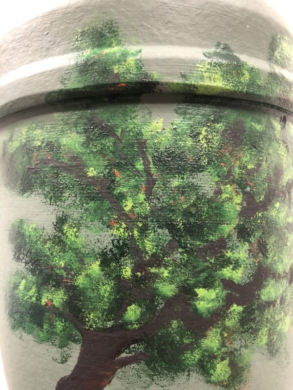 IGNIS unika urna Grönskande träd målad med grönt träd